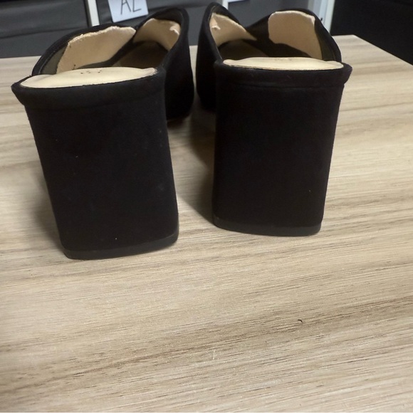 Enzo Angiolini Black Suede Chunky Block Heel Mules - Picture 7 of 10